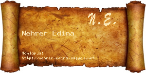 Nehrer Edina névjegykártya